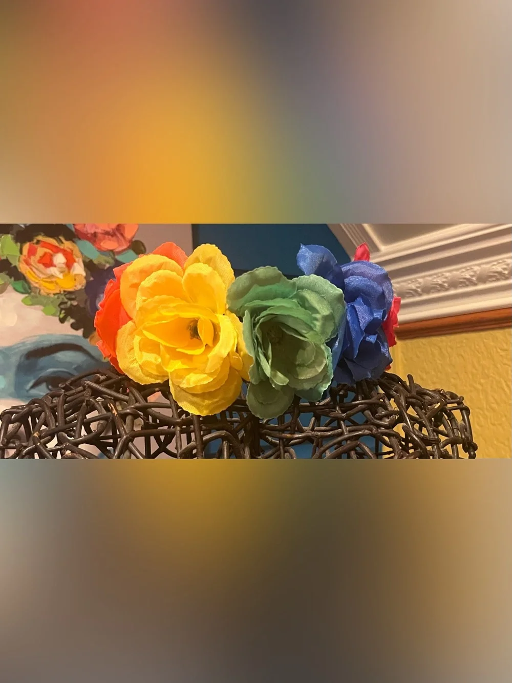 Rainbow Rose Floral Crown